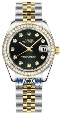 Buy this new Rolex Datejust 31mm Stainless Steel and Yellow Gold 178383 Black Diamond Jubilee ladies watch for the discount price of &pound;15,332.00. UK Retailer.