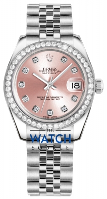 Buy this new Rolex Datejust 31mm Stainless Steel 178384 Pink Diamond Jubilee ladies watch for the discount price of £14,000.00. UK Retailer.