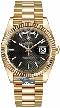 Buy this new Rolex Day-Date 40mm Yellow Gold 228238 Black Diagonal Index mens watch for the discount price of £37,437.00. UK Retailer.