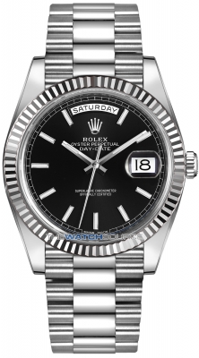Buy this new Rolex Day-Date 40mm White Gold 228239 Black Index mens watch for the discount price of £45,150.00. UK Retailer.