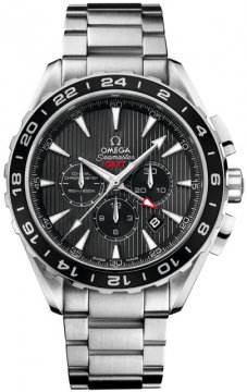 Buy this new Omega Aqua Terra Chronograph GMT 231.10.44.52.06.001 mens watch for the discount price of £4,964.00. UK Retailer.