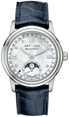 Buy this new Blancpain Leman Ladies Moonphase & Complete Calendar 34mm 2360-1191a-55b ladies watch for the discount price of £10,455.00. UK Retailer.