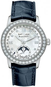 Buy this new Blancpain Leman Ladies Moonphase & Complete Calendar 34mm 2360-4691a-55b ladies watch for the discount price of £15,224.00. UK Retailer.