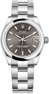 Buy this new Rolex Datejust 31mm Stainless Steel 278240 Dark Grey Index Oyster ladies watch for the discount price of £8,050.00. UK Retailer.