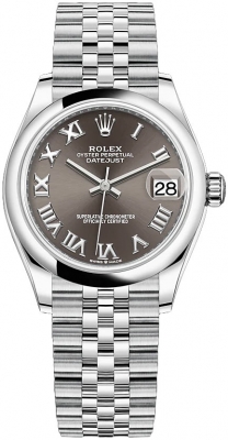 Buy this new Rolex Datejust 31mm Stainless Steel 278240 Dark Grey Roman Jubilee ladies watch for the discount price of £8,250.00. UK Retailer.