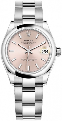 Buy this new Rolex Datejust 31mm Stainless Steel 278240 Pink Index Oyster ladies watch for the discount price of £8,050.00. UK Retailer.