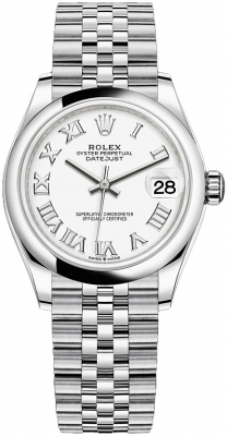 Buy this new Rolex Datejust 31mm Stainless Steel 278240 White Roman Jubilee ladies watch for the discount price of £8,250.00. UK Retailer.