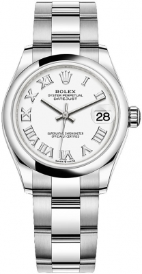 Buy this new Rolex Datejust 31mm Stainless Steel 278240 White Roman Oyster ladies watch for the discount price of £8,050.00. UK Retailer.