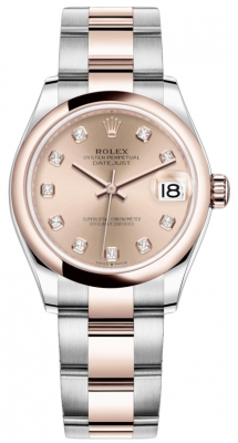 Buy this new Rolex Datejust 31mm Stainless Steel and Rose Gold 278241 Rose Diamond Oyster ladies watch for the discount price of £12,800.00. UK Retailer.