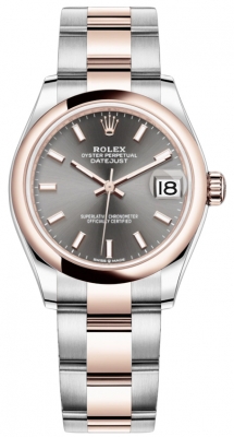 Buy this new Rolex Datejust 31mm Stainless Steel and Rose Gold 278241 Rhodium Index Oyster ladies watch for the discount price of £10,900.00. UK Retailer.