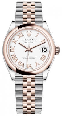 Buy this new Rolex Datejust 31mm Stainless Steel and Rose Gold 278241 White Roman Jubilee ladies watch for the discount price of £11,500.00. UK Retailer.