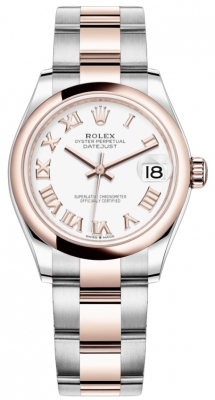 Buy this new Rolex Datejust 31mm Stainless Steel and Rose Gold 278241 White Roman Oyster ladies watch for the discount price of £10,900.00. UK Retailer.