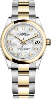 Buy this new Rolex Datejust 31mm Stainless Steel and Yellow Gold 278243 MOP Diamond Oyster ladies watch for the discount price of £13,400.00. UK Retailer.