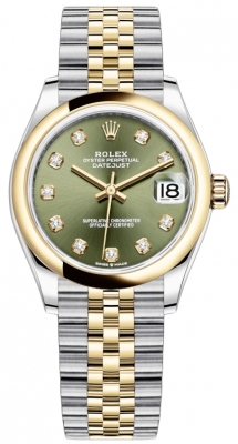 Buy this new Rolex Datejust 31mm Stainless Steel and Yellow Gold 278243 Green Diamond Jubilee ladies watch for the discount price of £13,600.00. UK Retailer.