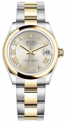 Buy this new Rolex Datejust 31mm Stainless Steel and Yellow Gold 278243 Silver VI Roman Oyster ladies watch for the discount price of £13,100.00. UK Retailer.