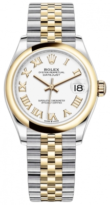 Buy this new Rolex Datejust 31mm Stainless Steel and Yellow Gold 278243 White Roman Jubilee ladies watch for the discount price of £11,600.00. UK Retailer.