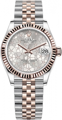 Buy this new Rolex Datejust 31mm Stainless Steel and Rose Gold 278271 Silver Floral Jubilee ladies watch for the discount price of £14,550.00. UK Retailer.