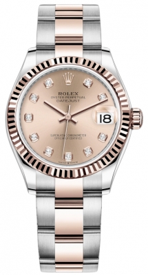 Buy this new Rolex Datejust 31mm Stainless Steel and Rose Gold 278271 Rose Diamond Oyster ladies watch for the discount price of £13,800.00. UK Retailer.