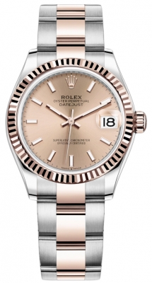 Buy this new Rolex Datejust 31mm Stainless Steel and Rose Gold 278271 Rose Index Oyster ladies watch for the discount price of £11,700.00. UK Retailer.