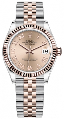 Buy this new Rolex Datejust 31mm Stainless Steel and Rose Gold 278271 Rose Roman Jubilee ladies watch for the discount price of £12,400.00. UK Retailer.