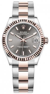 Buy this new Rolex Datejust 31mm Stainless Steel and Rose Gold 278271 Rhodium Index Oyster ladies watch for the discount price of £11,700.00. UK Retailer.
