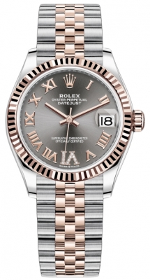 Buy this new Rolex Datejust 31mm Stainless Steel and Rose Gold 278271 Rhodium Roman VI Jubilee ladies watch for the discount price of £13,900.00. UK Retailer.