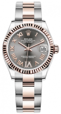 Buy this new Rolex Datejust 31mm Stainless Steel and Rose Gold 278271 Rhodium Roman VI Oyster ladies watch for the discount price of £13,300.00. UK Retailer.