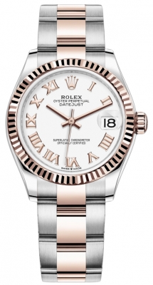 Rolex Datejust 31mm Stainless Steel and Rose Gold 278271 White Roman Oyster watch