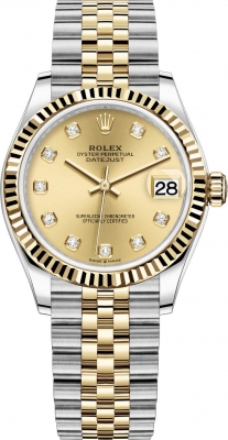 Rolex Datejust 31mm Stainless Steel and Yellow Gold 278273 Champagne Diamond Jubilee watch