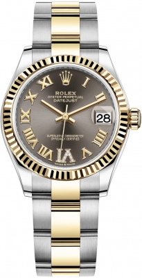 Rolex Datejust 31mm Stainless Steel and Yellow Gold 278273 Grey VI Roman Oyster watch