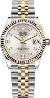 Buy this new Rolex Datejust 31mm Stainless Steel and Yellow Gold 278273 Silver Diamond Jubilee ladies watch for the discount price of £13,500.00. UK Retailer.