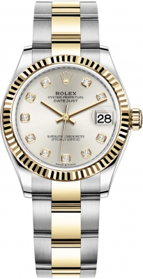 Buy this new Rolex Datejust 31mm Stainless Steel and Yellow Gold 278273 Silver Diamond Oyster ladies watch for the discount price of £13,100.00. UK Retailer.