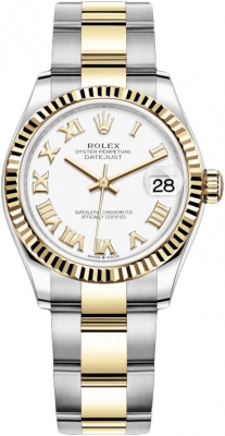 Rolex Datejust 31mm Stainless Steel and Yellow Gold 278273 White Roman Oyster watch