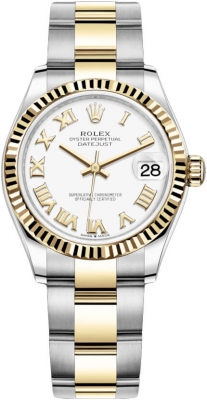 Buy this new Rolex Datejust 31mm Stainless Steel and Yellow Gold 278273 White Roman Oyster ladies watch for the discount price of £11,000.00. UK Retailer.