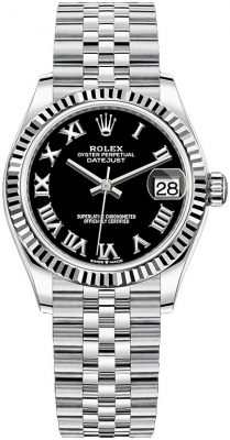 Rolex Datejust 31mm Stainless Steel 278274 Black Roman Jubilee watch