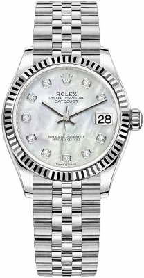 Buy this new Rolex Datejust 31mm Stainless Steel 278274 MOP Diamond Jubilee ladies watch for the discount price of £11,700.00. UK Retailer.