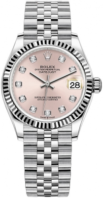Buy this new Rolex Datejust 31mm Stainless Steel 278274 Pink Diamond Jubilee ladies watch for the discount price of £11,750.00. UK Retailer.
