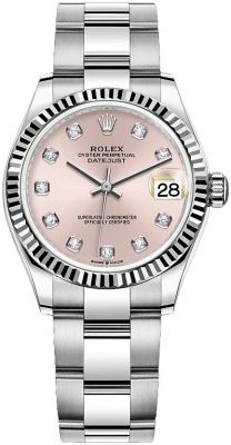 Buy this new Rolex Datejust 31mm Stainless Steel 278274 Pink Diamond Oyster ladies watch for the discount price of £11,250.00. UK Retailer.