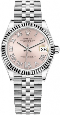Buy this new Rolex Datejust 31mm Stainless Steel 278274 Pink VI Jubilee ladies watch for the discount price of £10,400.00. UK Retailer.