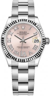 Buy this new Rolex Datejust 31mm Stainless Steel 278274 Pink VI Oyster ladies watch for the discount price of £9,950.00. UK Retailer.