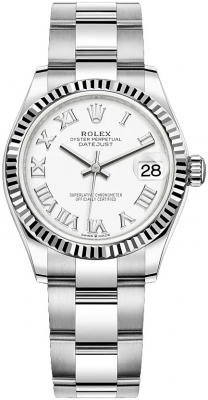 Buy this new Rolex Datejust 31mm Stainless Steel 278274 White Roman Oyster ladies watch for the discount price of £8,700.00. UK Retailer.