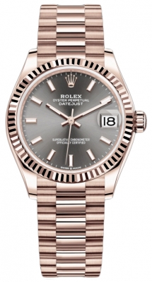 Rolex Datejust 31mm Everose Gold 278275 Rhodium Index President watch