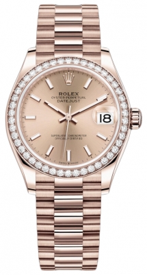 Rolex Datejust 31mm Everose Gold 278285rbr Gold Index President watch