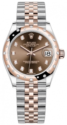 Rolex Datejust 31mm Stainless Steel and Rose Gold 278341rbr Chocolate Diamond Jubilee watch