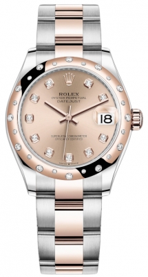 Rolex Datejust 31mm Stainless Steel and Rose Gold 278341rbr Rose Diamond Oyster watch
