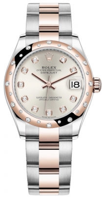 Buy this new Rolex Datejust 31mm Stainless Steel and Rose Gold 278341rbr Silver Diamond Oyster ladies watch for the discount price of £16,400.00. UK Retailer.