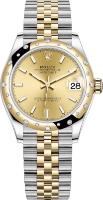 Buy this new Rolex Datejust 31mm Stainless Steel and Yellow Gold 278343rbr Champagne Index Jubilee ladies watch for the discount price of £14,700.00. UK Retailer.