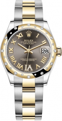 Rolex Datejust 31mm Stainless Steel and Yellow Gold 278343rbr Grey VI Roman Oyster watch