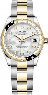 Rolex Datejust 31mm Stainless Steel and Yellow Gold 278343rbr MOP Diamond Oyster watch
