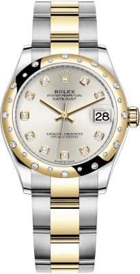 Rolex Datejust 31mm Stainless Steel and Yellow Gold 278343rbr Silver Diamond Oyster watch